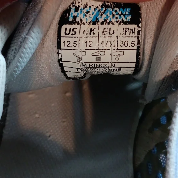 Hoka One One , Rincon, Men's-12.5, Blue/Grey - Picture 8 of 10